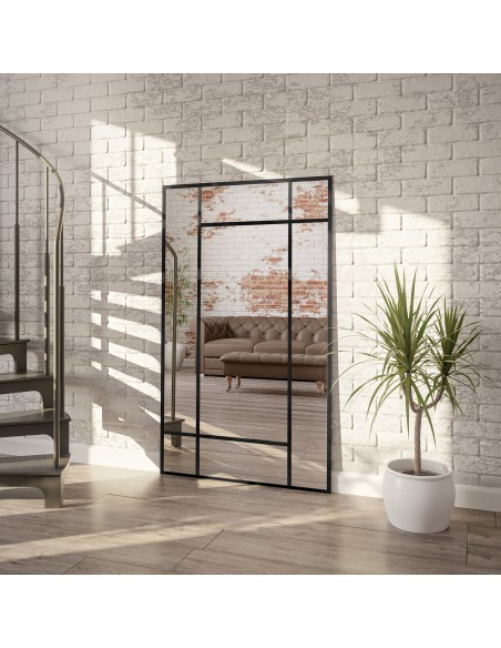 Loftové zrkadlo s priečkami – HEKTOR – farba rámu na výber