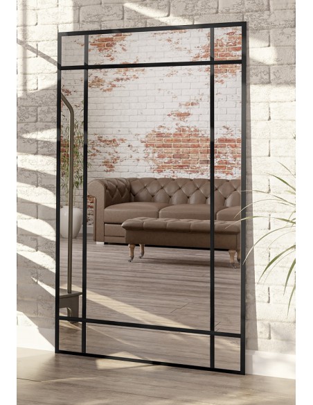 Loftové zrkadlo s priečkami – DEMETER – farba rámu na výber