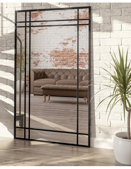 Loftové zrkadlo s priečkami – MARKUS – farba rámu na výber