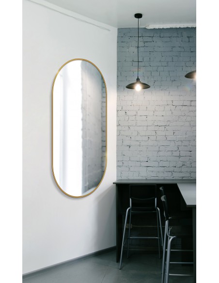 Oválne zrkadlo v zlatom MDF ráme SLIM - OLI - farba rámu na výber