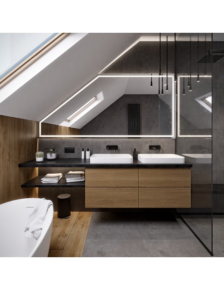 Pieskované zrkadlo na podkrovie - NA MIERU - REGA LED