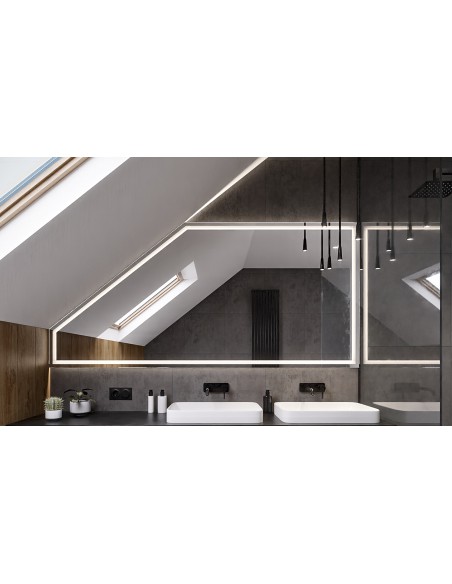 Pieskované zrkadlo na podkrovie - NA MIERU - REGA LED