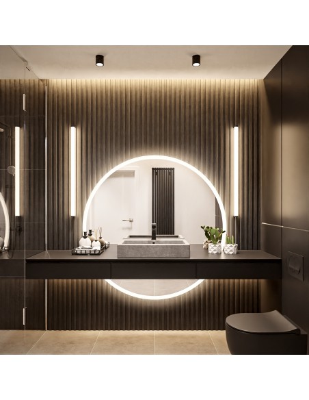 Kúpeľňové okrúhle zrkadlo z dvoch častí s podsvietením WIRO LED II
