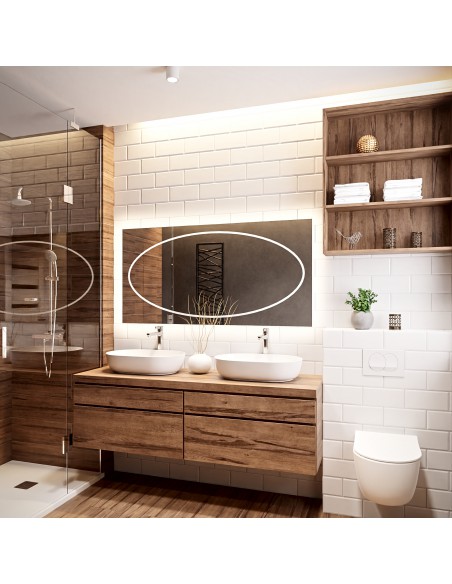 Obdĺžnikové kúpeľňové zrkadlo s osvetlením - MELISA LED