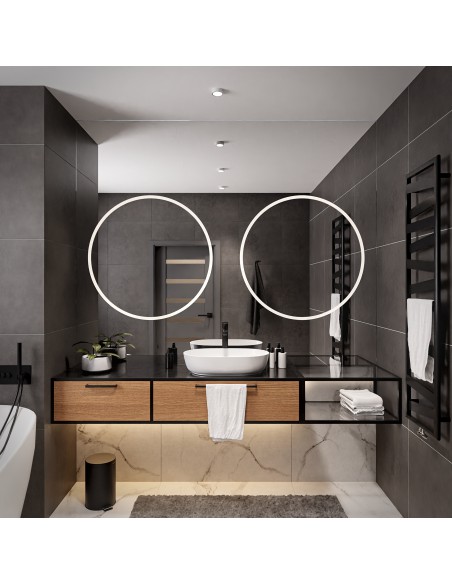 Štvorcové kúpeľňové zrkadlo s dvojitým osvetlením - HUGO DOUBLE LED