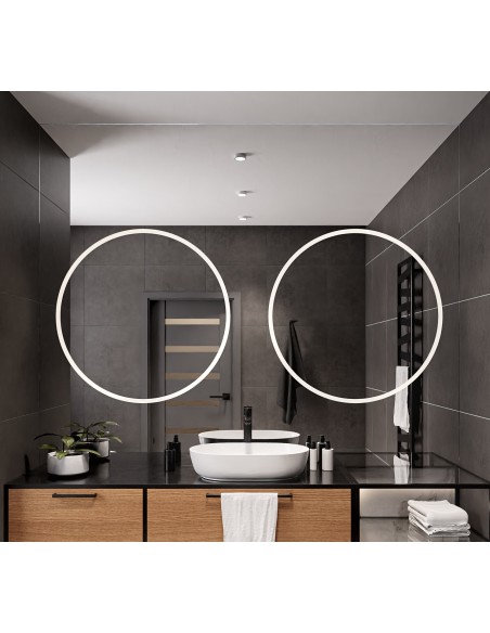 Štvorcové kúpeľňové zrkadlo s dvojitým osvetlením - HUGO DOUBLE LED