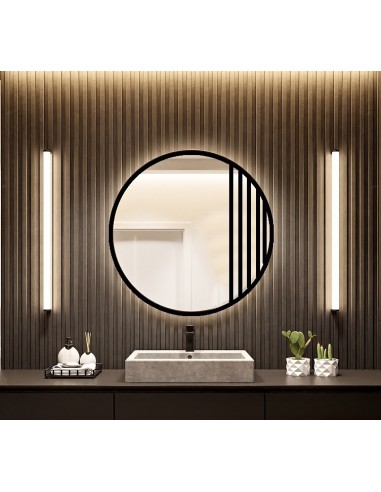 Okrúhle zrkadlo s priečkami v čiernom...