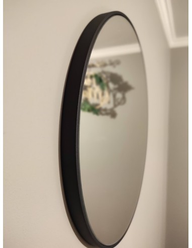 Okrúhle zrkadlo v bielom MDF SLIM...