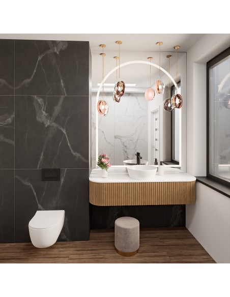 Kúpeľňové zrkadlo s polozapusteným osvetlením KLARA LED