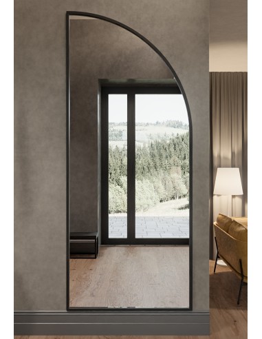 Zrkadlo v matnom čiernom MDF ráme -...