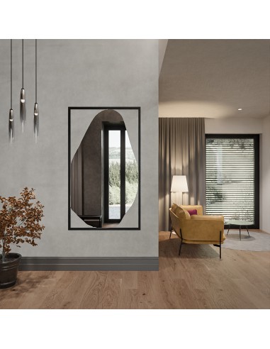 Organické zrkadlo v čiernom MDF ráme...