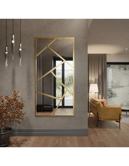 Zrkadlo s asymetrickými priečkami z MDF – WERO – farba rámu na výber