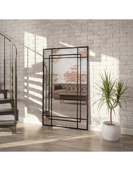 Loftové zrkadlo s priečkami – GABRIELA BIS – farba rámu na výber