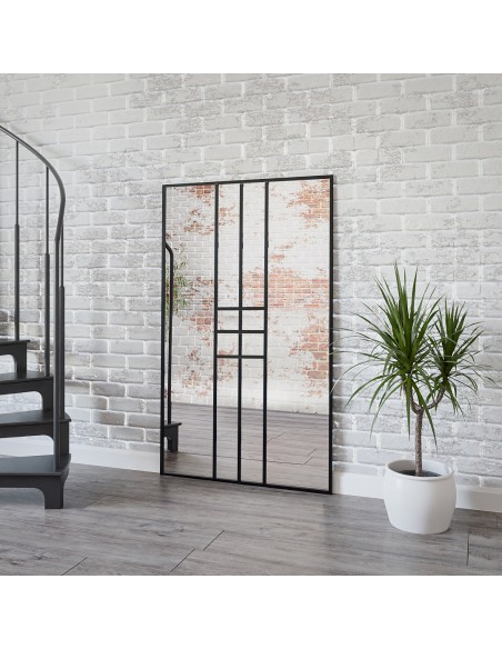 Loftové zrkadlo s priečkami – ZEUS – farba rámu na výber