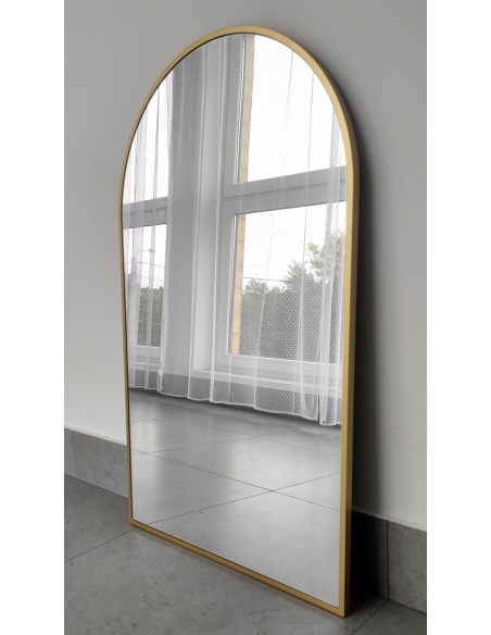 Polovičné oválne zrkadlo v zlatom ráme MDF SLIM - DOMI - farba podľa vášho výberu