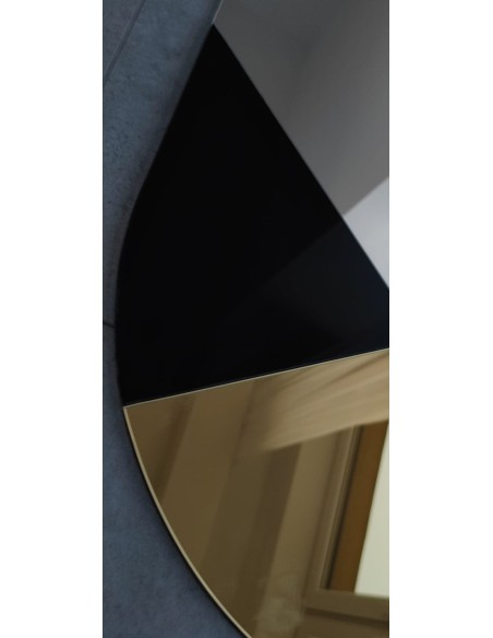 Exkluzívne oválne dekoratívne zrkadlo v čiernej a zlatej farbe - ROYAL