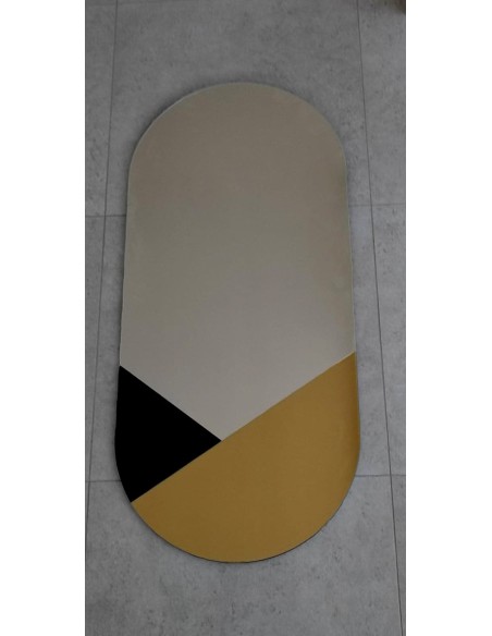 Exkluzívne oválne dekoratívne zrkadlo v čiernej a zlatej farbe - ROYAL