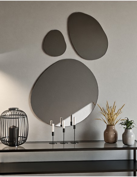 Súprava troch dekoratívnych zrkadiel s organickým tvarom - OPALIT