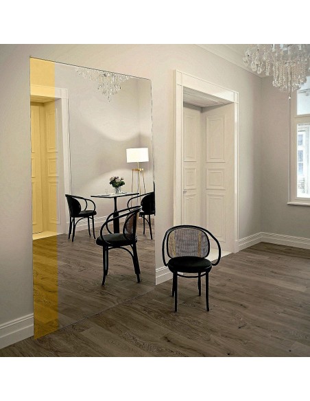 Veľké dekoratívne zrkadlo so zlatým lesklým pruhom - MORGAN