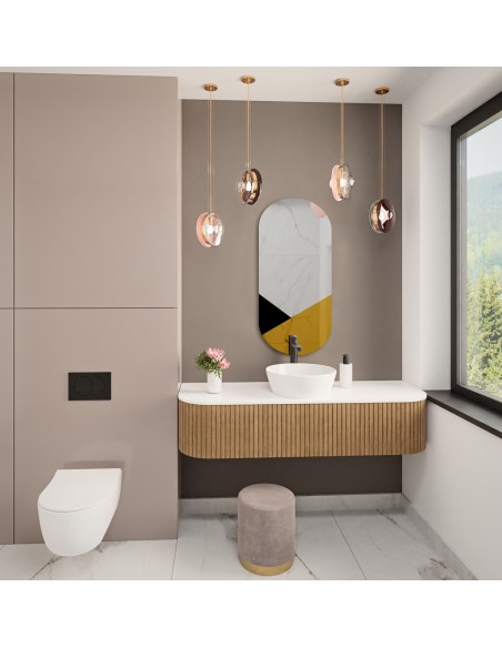 Exkluzívne oválne dekoratívne zrkadlo v čiernej a zlatej farbe - ROYAL