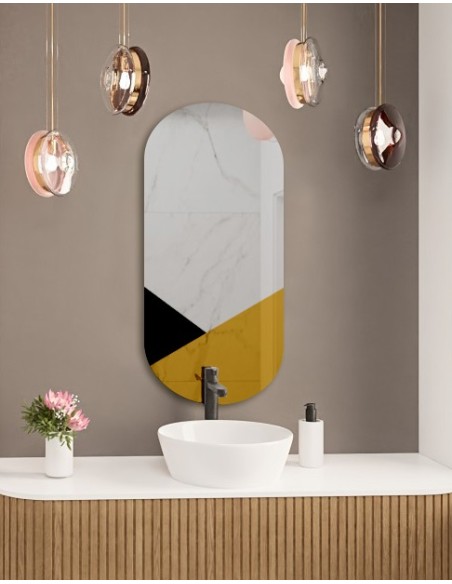 Exkluzívne oválne dekoratívne zrkadlo v čiernej a zlatej farbe - ROYAL