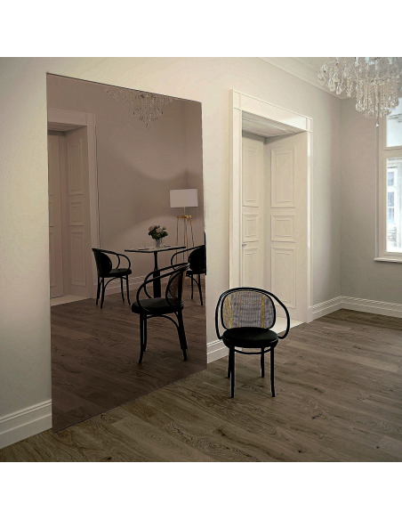 Obdĺžnikové medené zrkadlo s ozdobným panelom - DECO na mieru