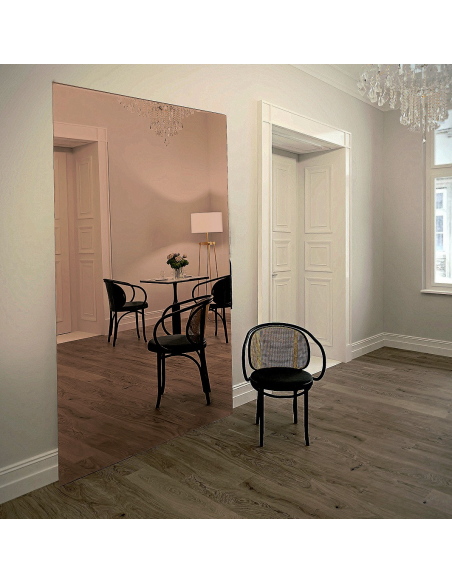 Obdĺžnikové medené zrkadlo s ozdobným panelom - DECO na mieru