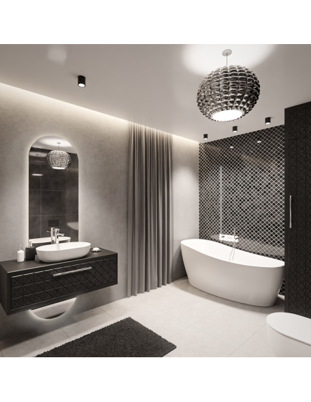 Oválne kúpeľňové zrkadlo z dvoch častí s osvetlením - NIKO LED