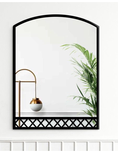 Loftové okenné zrkadlo s priečkami z MDF – BRUNO – farba rámu na výber