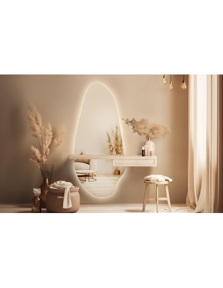 Organické zrkadlo k toaletnému stolíku s podsvietením - JASPIS LED