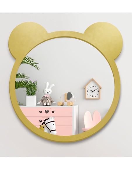 Dekoratívne detské nástenné zrkadlo v mdf ráme - MEDVEDÍK