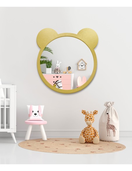 Dekoratívne detské nástenné zrkadlo v mdf ráme - MEDVEDÍK
