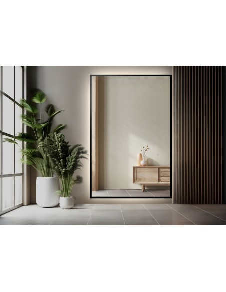 Zrkadlo v čiernom ráme s podsvietením - 1503 LED - farba rámu na výber