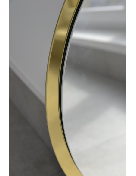 Oválne zrkadlo v zlatom lesklom ráme - BONITA