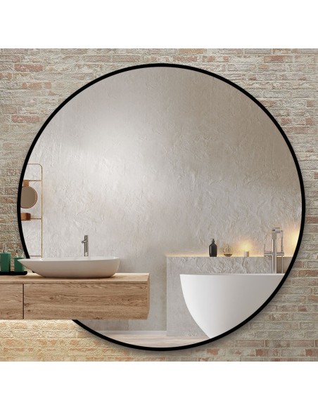 Okrúhle zrkadlo na mieru s výrezom do skrine v mdf ráme - ORFEUSZ