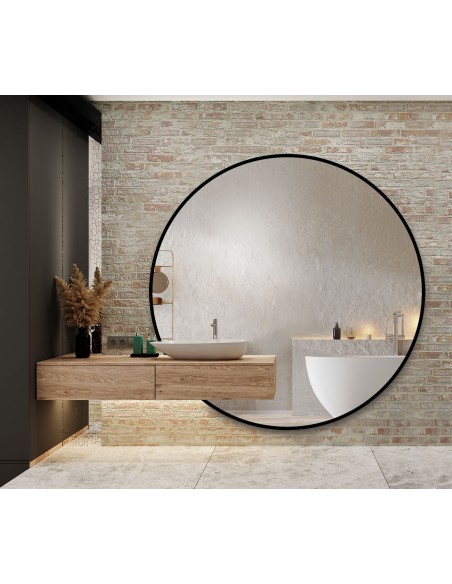 Okrúhle zrkadlo na mieru s výrezom do skrine v mdf ráme - ORFEUSZ