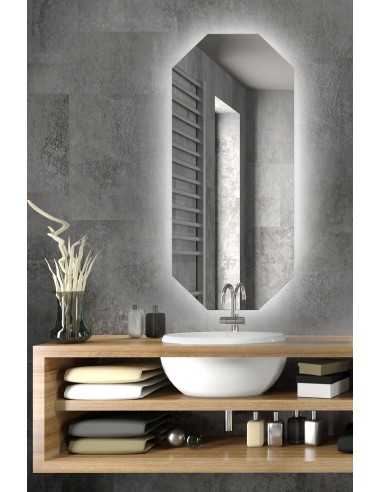 Osemhranné zrkadlo s osvetlením -...