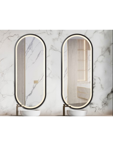 Súprava oválnych zrkadiel v MDF ráme s osvetlením - SÚPRAVA OSKAR LED II