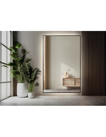 Zrkadlo v čiernom ráme s osvetlením - 1201 LED - vyrobené na mieru