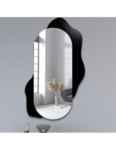 Ozdobné oválne zrkadlo na čiernej...