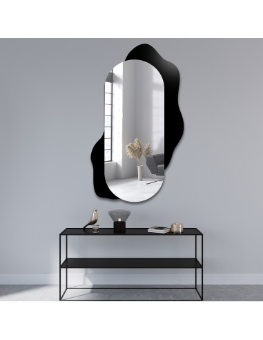 Ozdobné oválne zrkadlo na čiernej...