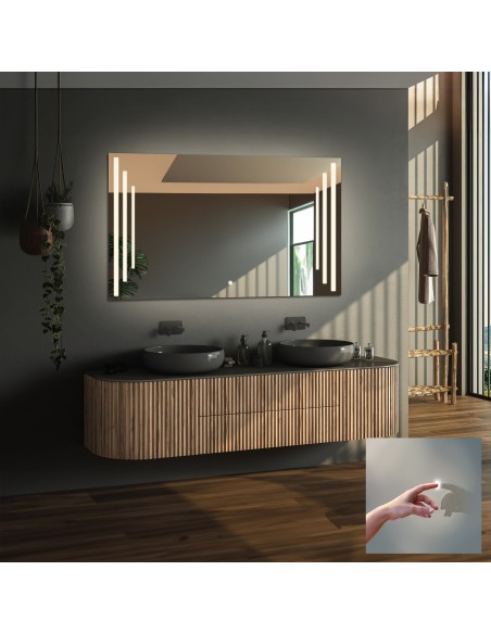 Obdĺžnikové kúpeľňové zrkadlo s vypínačom - ALIS LED PREMIUM