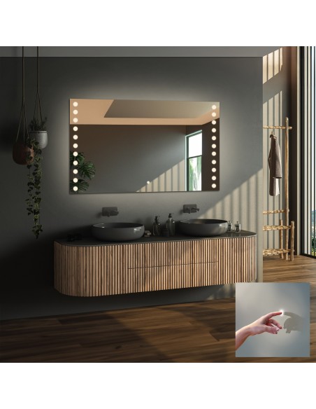 Obdĺžnikové kúpeľňové zrkadlo s vypínačom - OLIWIA LED PREMIUM