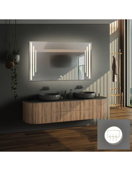 Obdĺžnikové kúpeľňové zrkadlo s antiparnou podložkou - ALIS LED PREMIUM