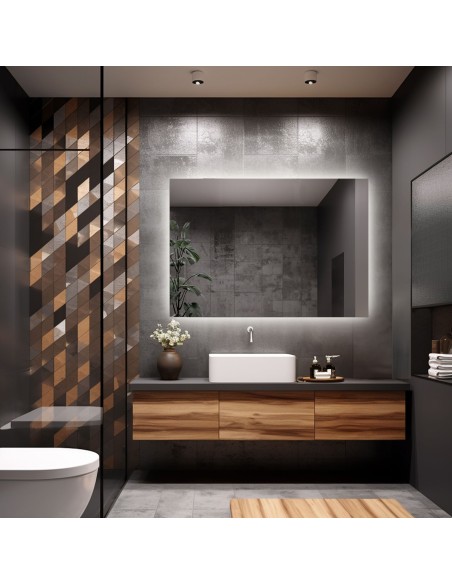 Obdĺžnikové kúpeľňové zrkadlo s osvetlením - AGIS LED