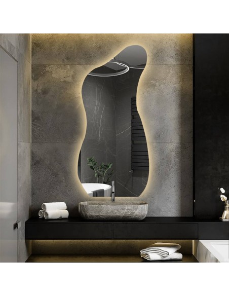 Organicky tvarované zrkadlo s osvetlením - ANGELIT LED