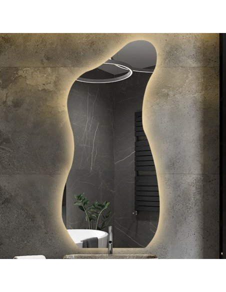 Organicky tvarované zrkadlo s osvetlením - ANGELIT LED