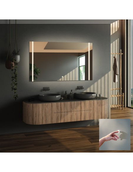 Obdĺžnikové kúpeľňové zrkadlo s vypínačom - FLAWIA LED PREMIUM