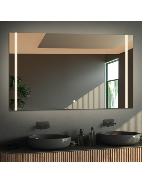 Obdĺžnikové kúpeľňové zrkadlo s vypínačom - FLAWIA LED PREMIUM