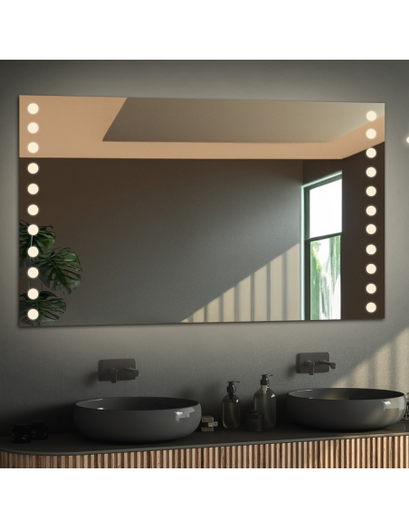 Obdĺžnikové kúpeľňové zrkadlo s reproduktorom bluetooth - OLIWIA LED PREMIUM